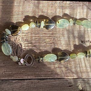 Silpada N1995 Green Prehnite, Serpentine Quartz Sterling Silver Necklace 17.5"